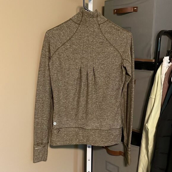 Lululemon Rush Hour 1/2 Zip Pullover Sz 6 Heathered Military Green 647 - Picture 7 of 9